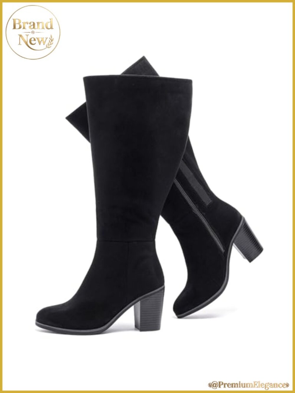 Women's Extra Wide Calf Knee High Boots Faux Leather